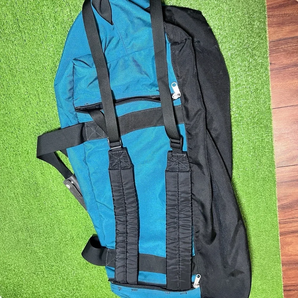 Vintage LL Bean Duffel Bag Green Canvas Oversized‎ 36x16 Backpack Convert
